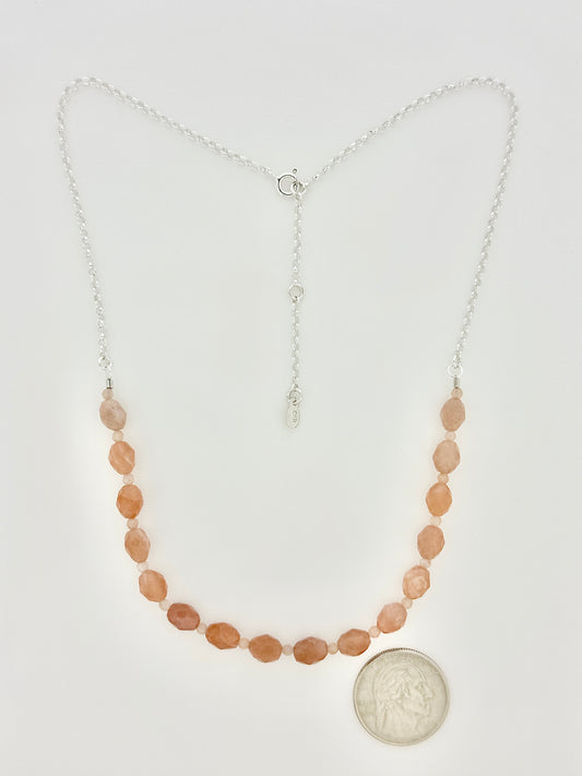 Sunstone Necklace, Faceted