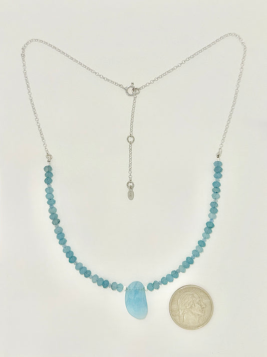 Aquamarine Necklace, Faceted