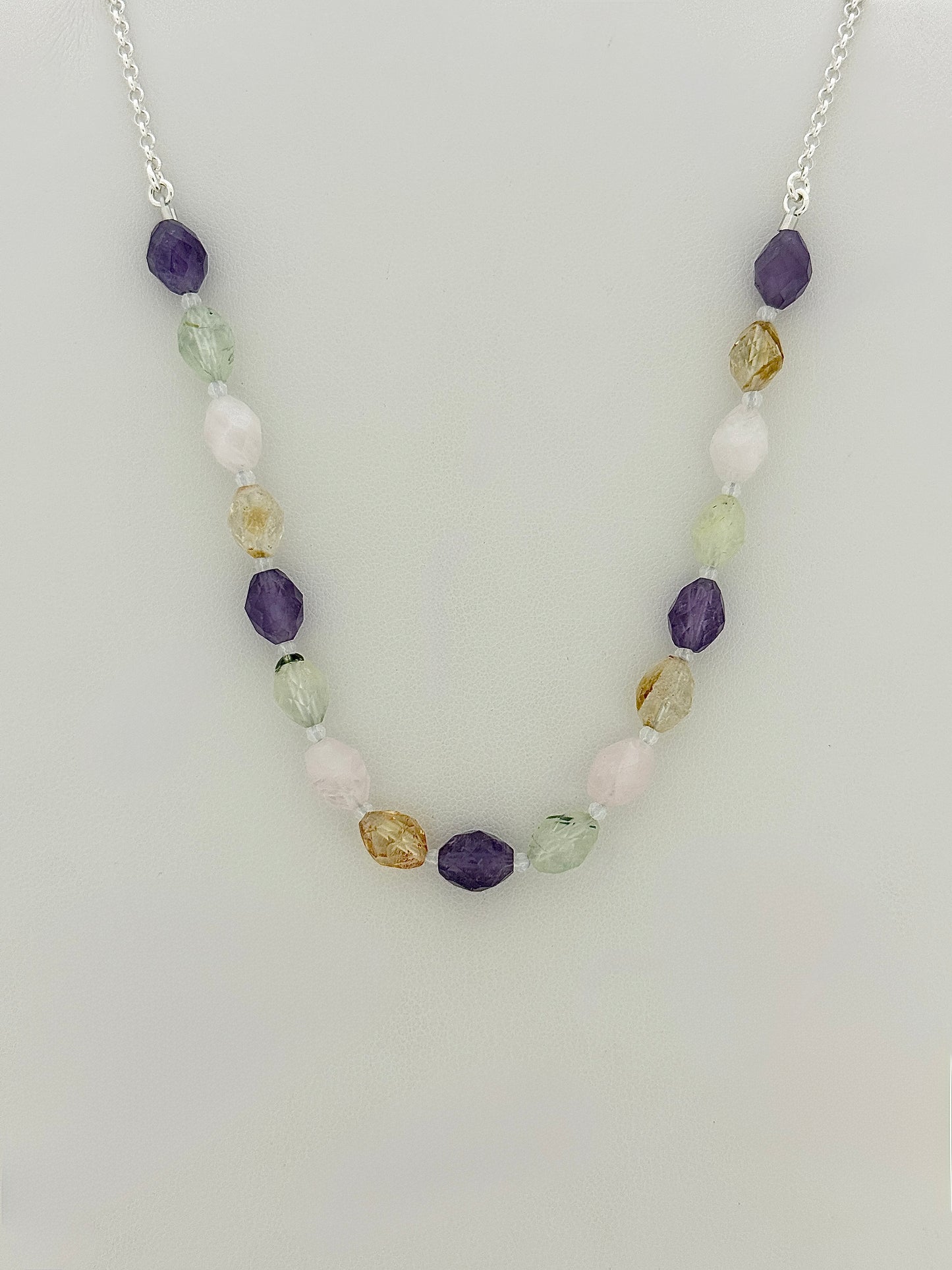 Multistone Necklace with Faceted Gemstones