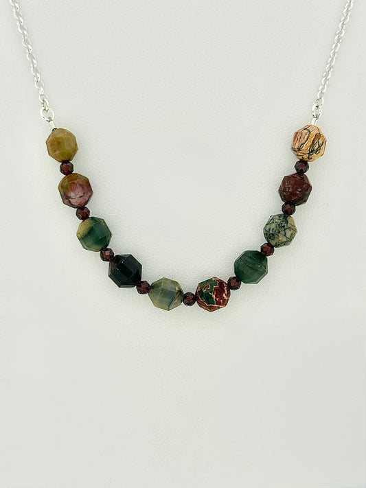 Red Creek Jasper Necklace, Faceted