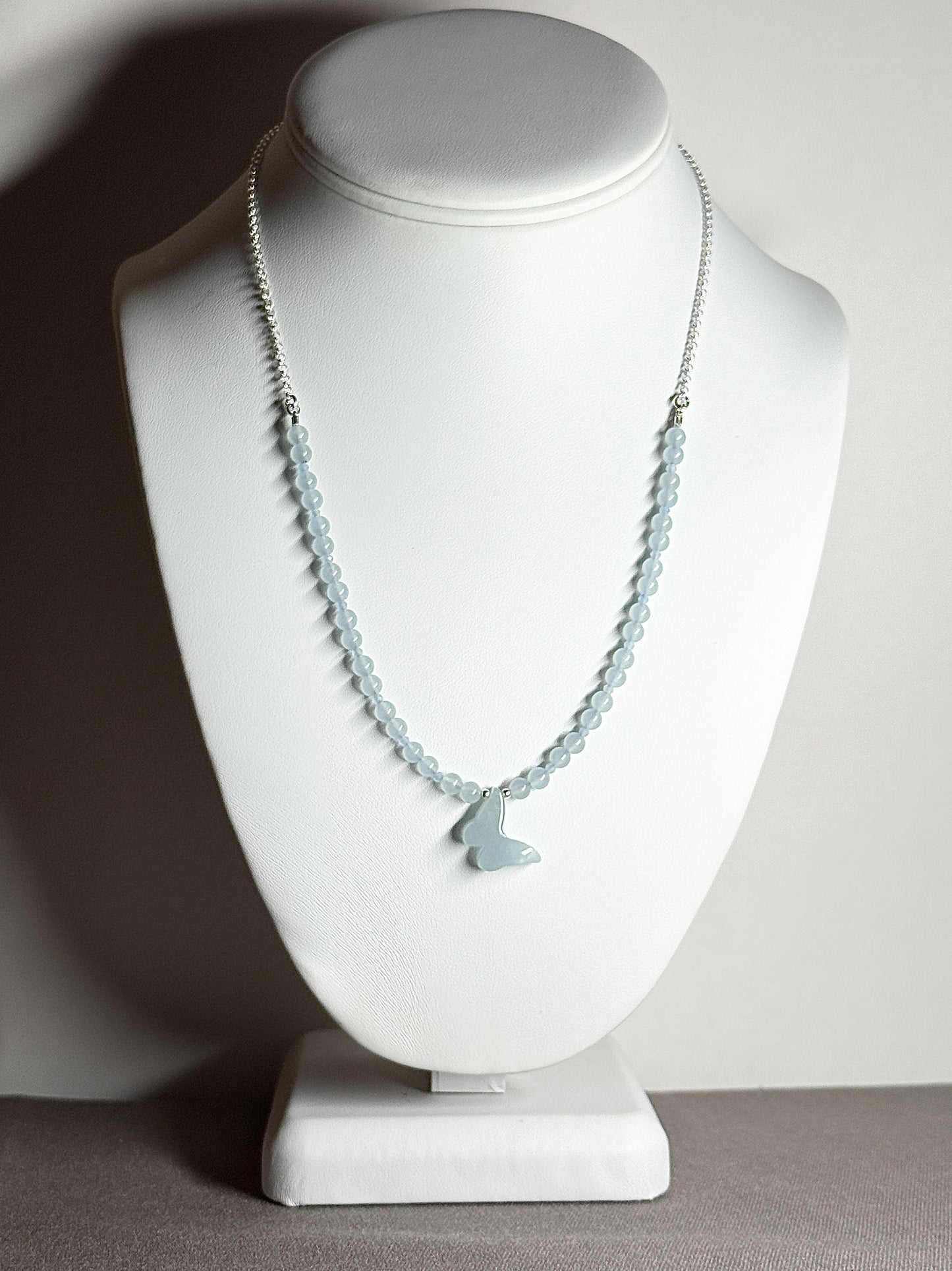 Aquamarine Necklace, Butterfly