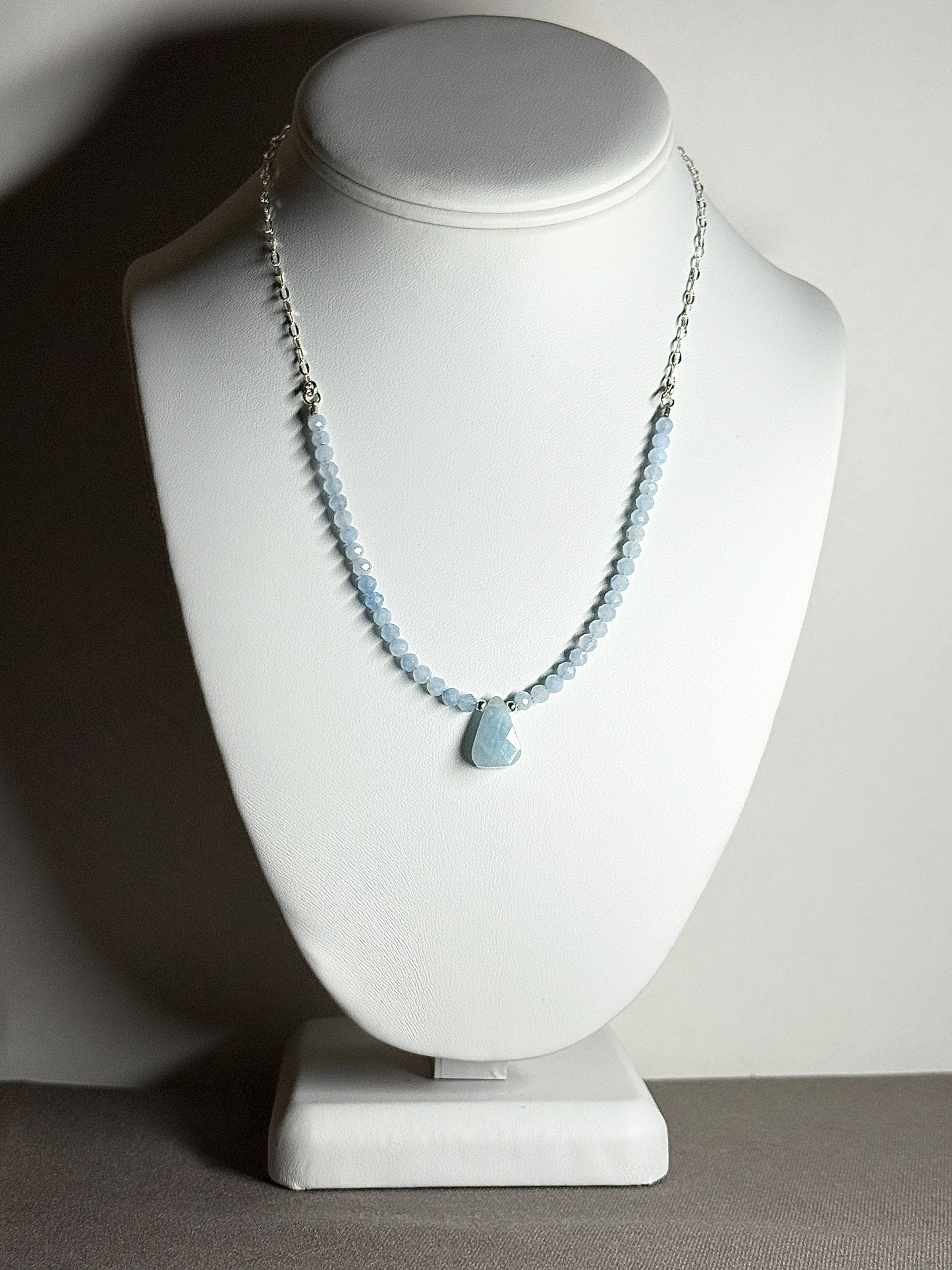 Aquamarine Necklace, Faceted
