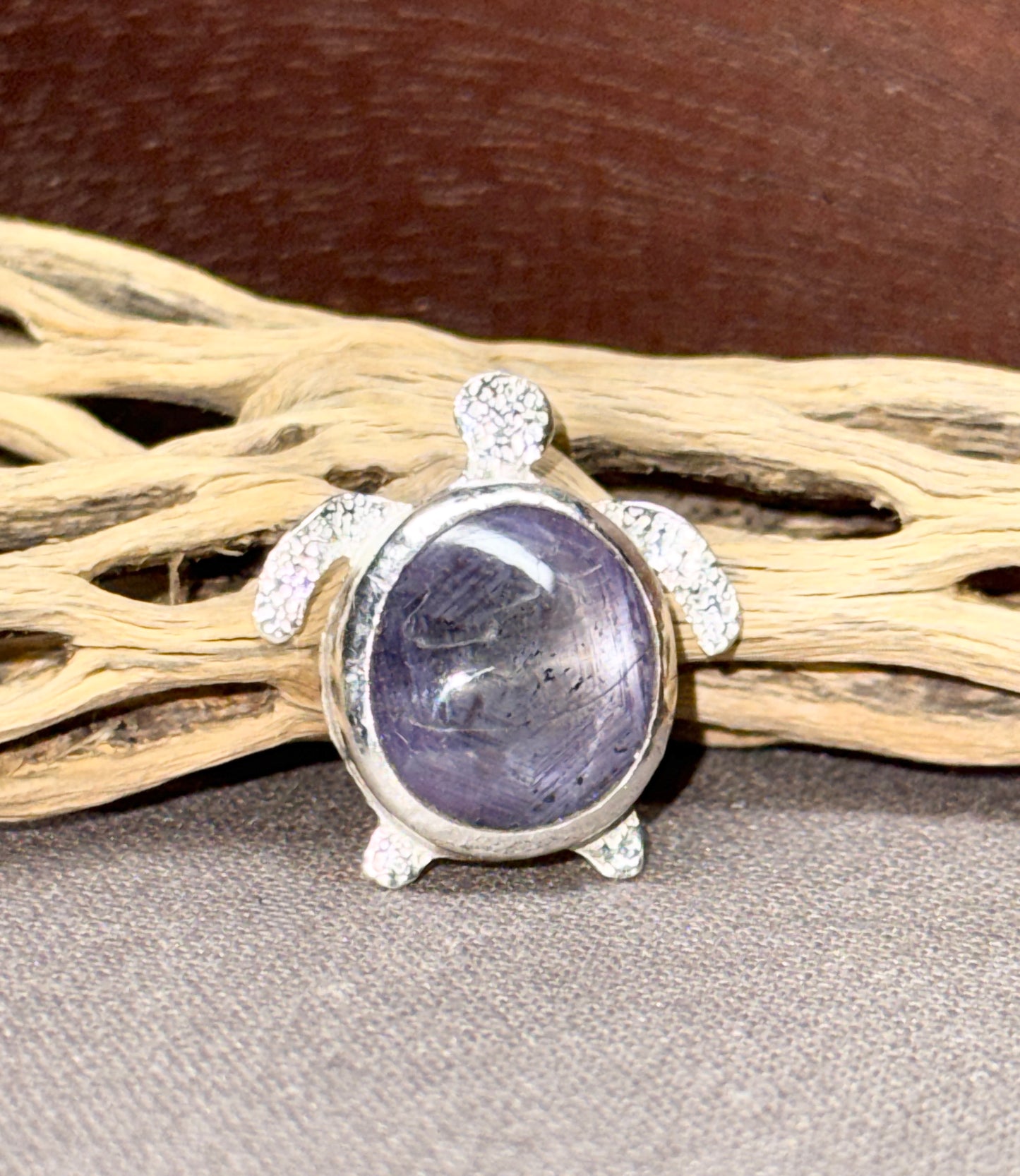 Black Star Sapphire Turtle Pendant