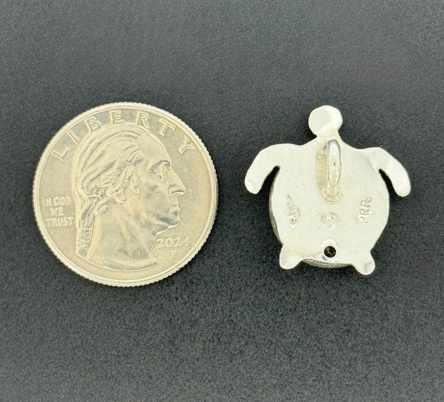 Black Star Sapphire Turtle Pendant