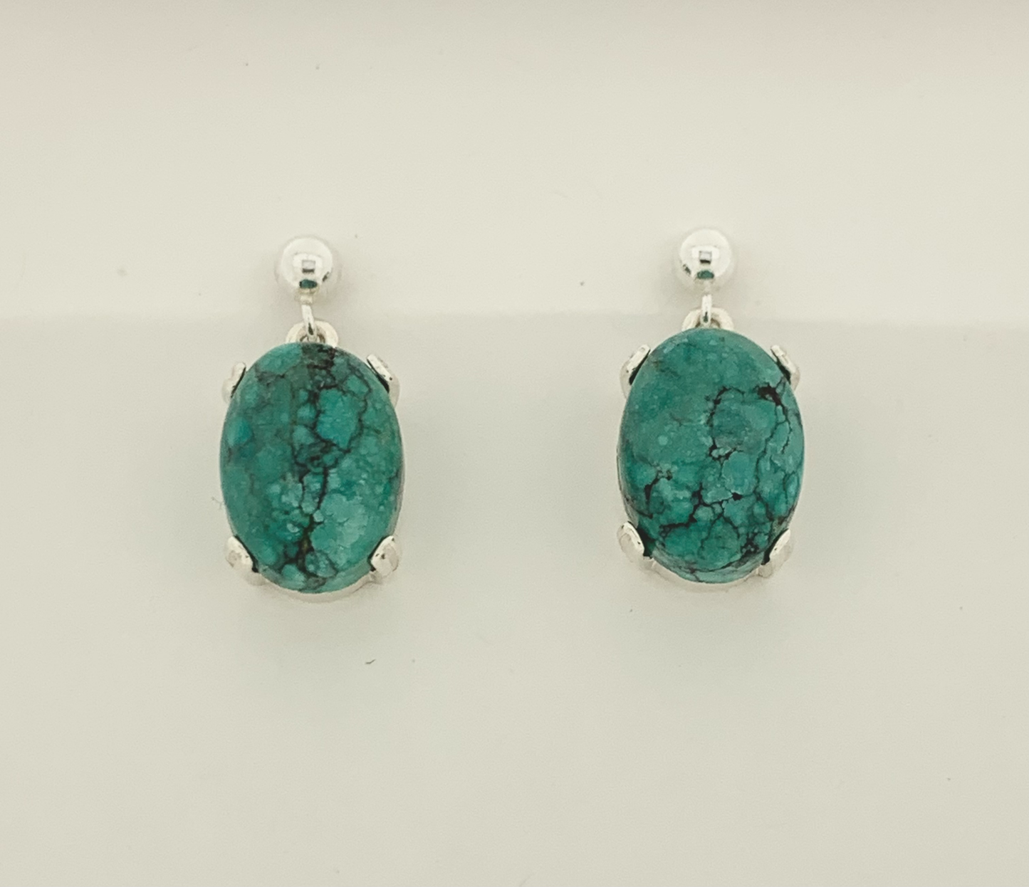 Turquoise Earrings, Ball-and-post