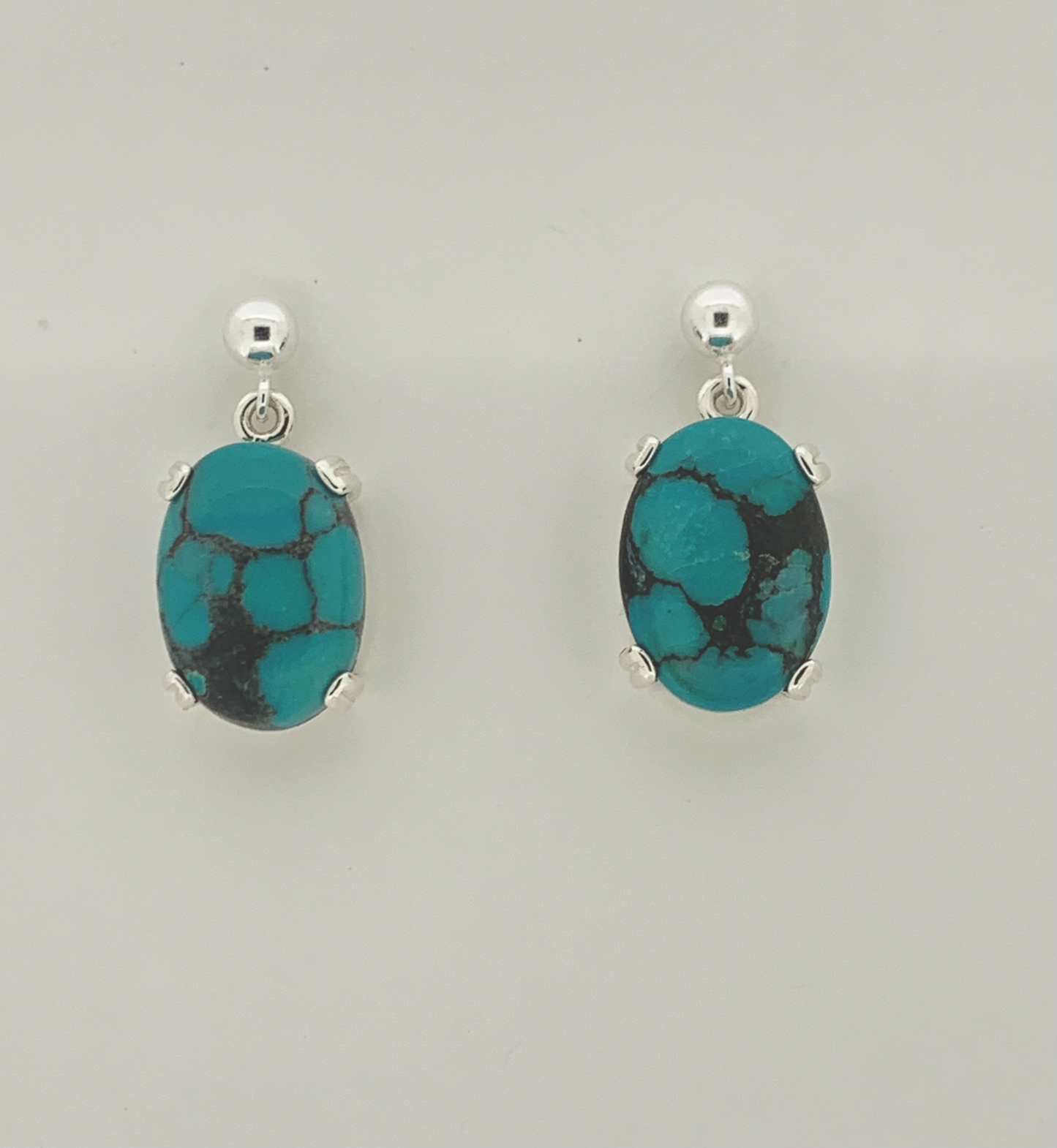 Turquoise Earrings, Ball-and-post