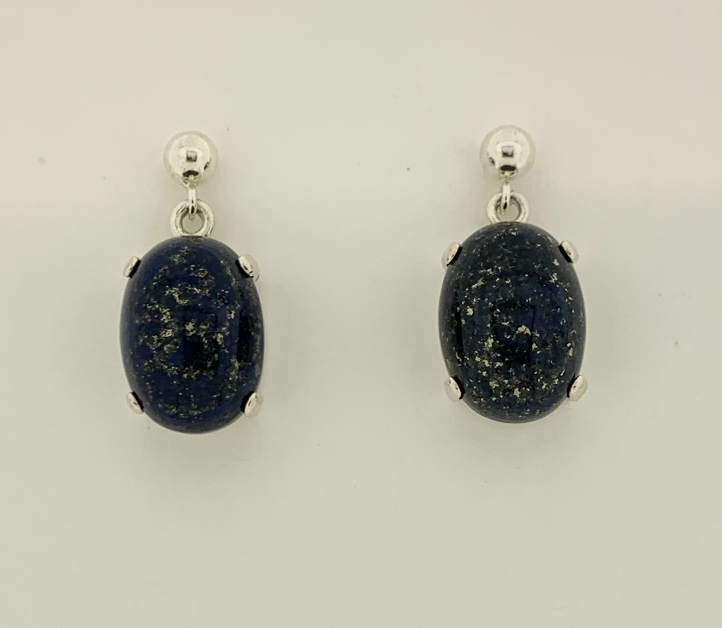 Lapis Lazuli Earrings, Ball-and-post