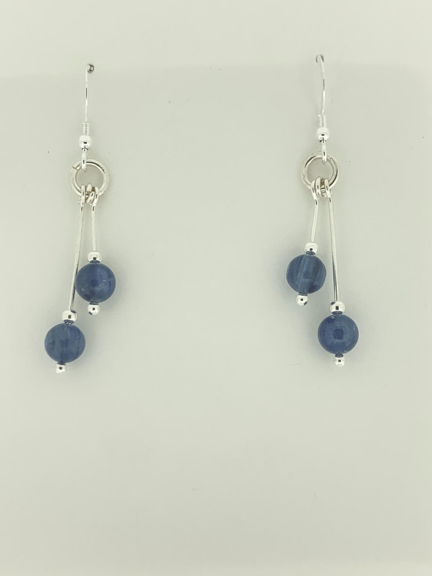 Kyanite Earrings, Bi-dangle