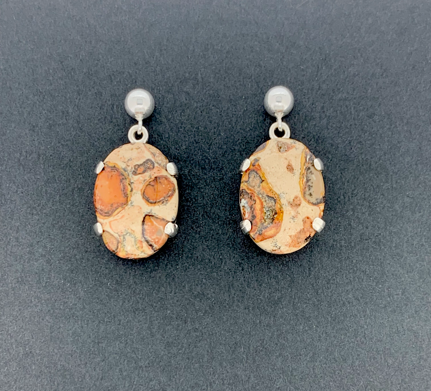 Safari Jasper Earrings, Ball-and-post