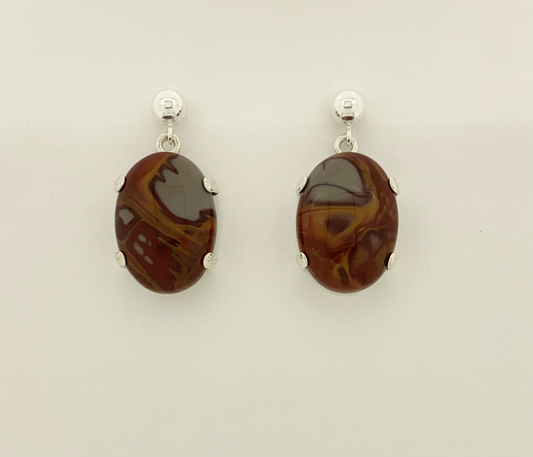 Noreena Jasper Earrings, Ball-and-post