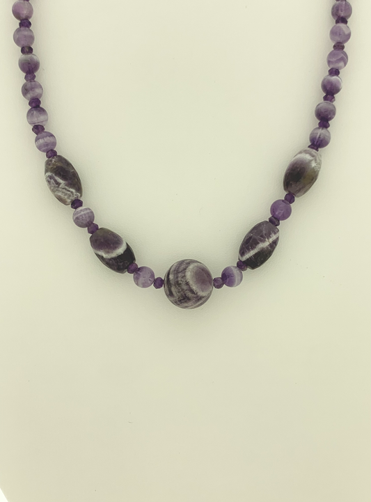 Amethyst and Snow Quartz Necklace