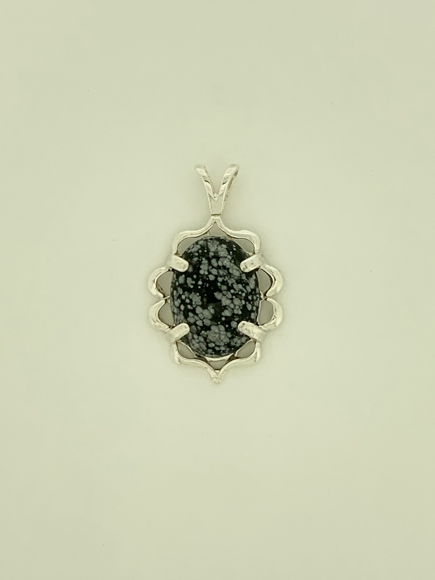 Snowflake Obsidian Pendant