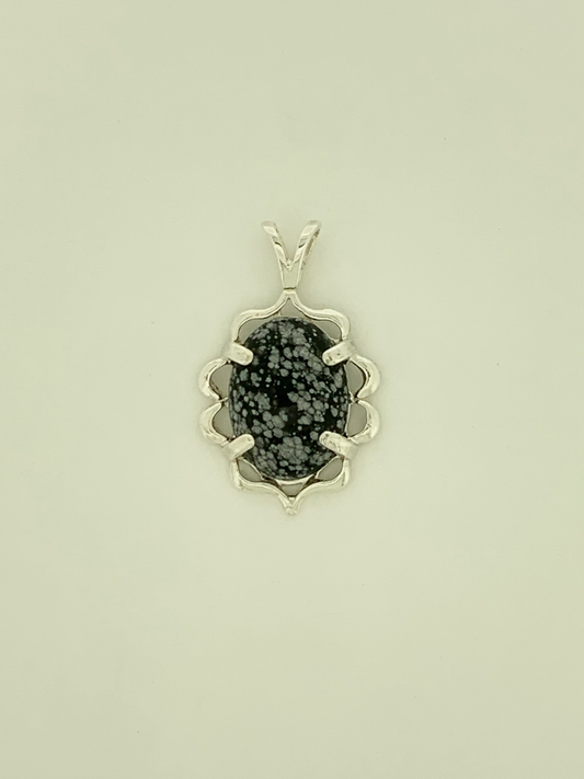 Snowflake Obsidian Pendant