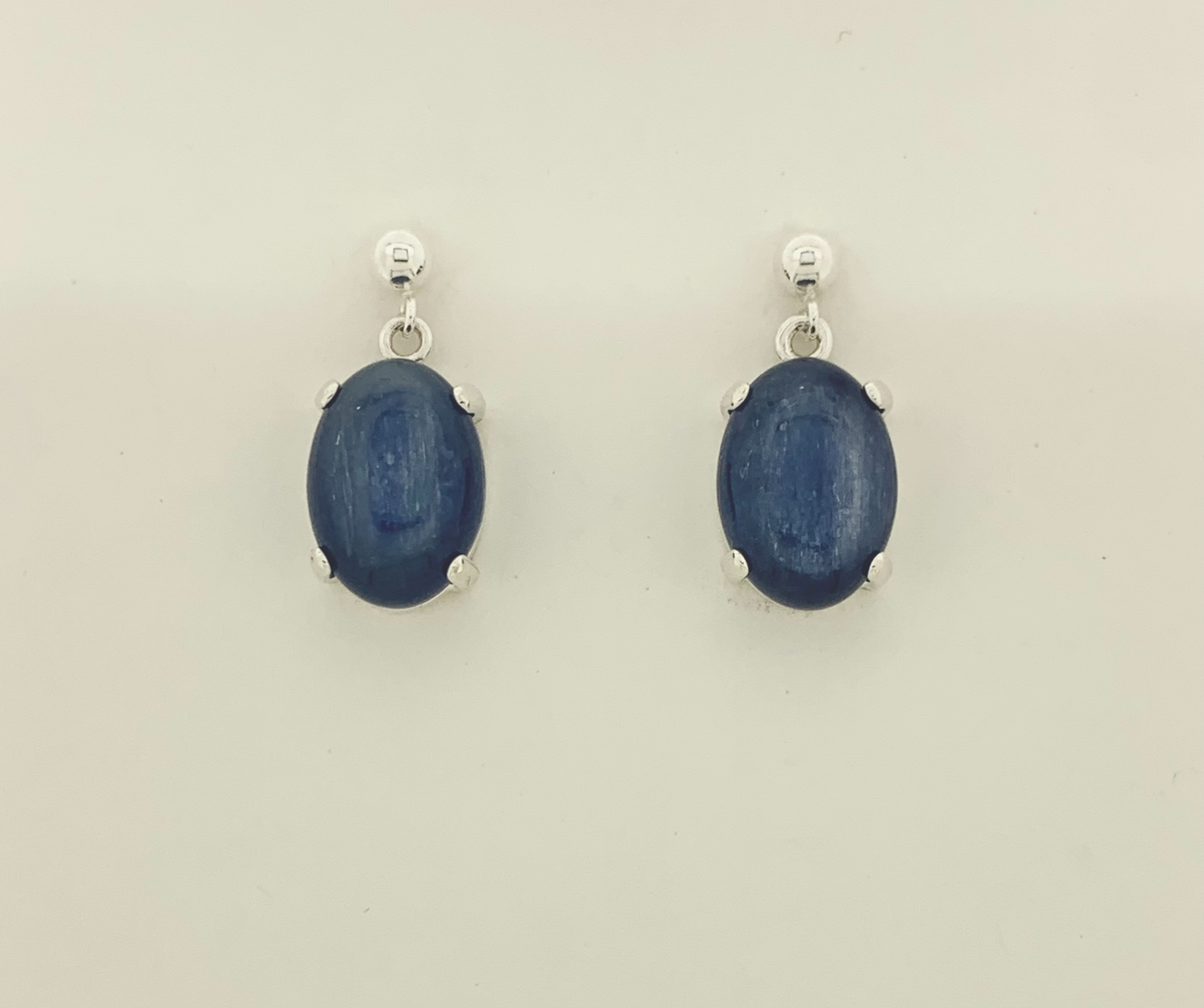 Kyanite Earrings, Ball-and-post