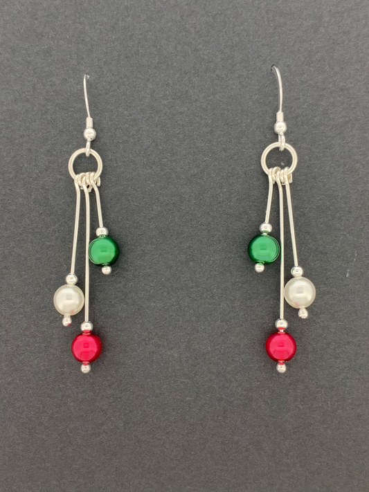 Christmas Earrings, Tri-dangle