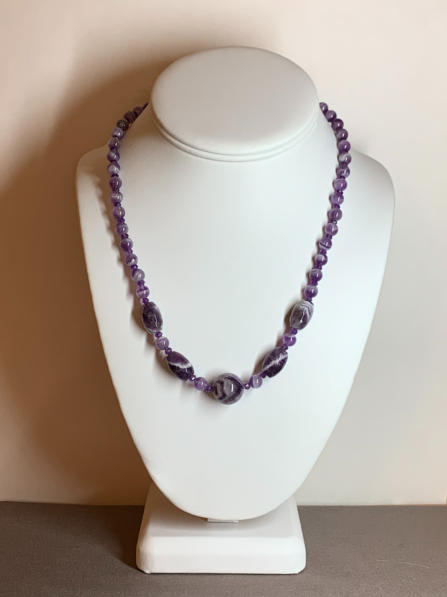 Amethyst and Snow Quartz Necklace