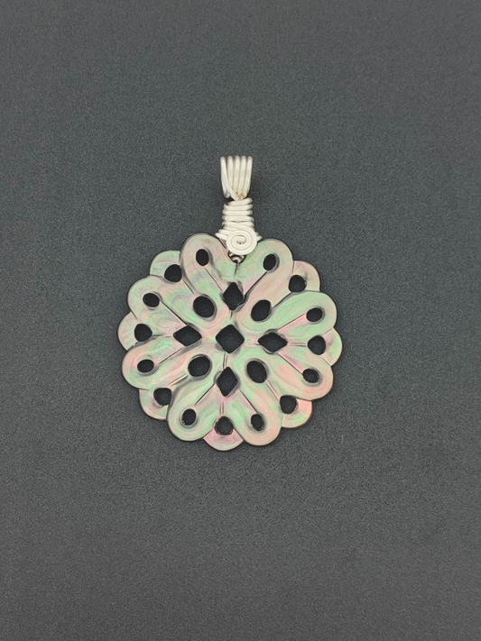 Mother of Pearl Wire Wrap, Flower