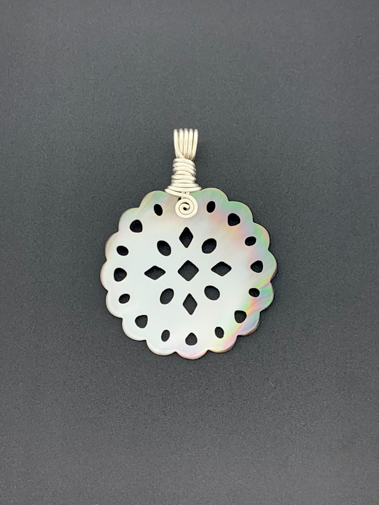 Mother of Pearl Wire Wrap, Flower