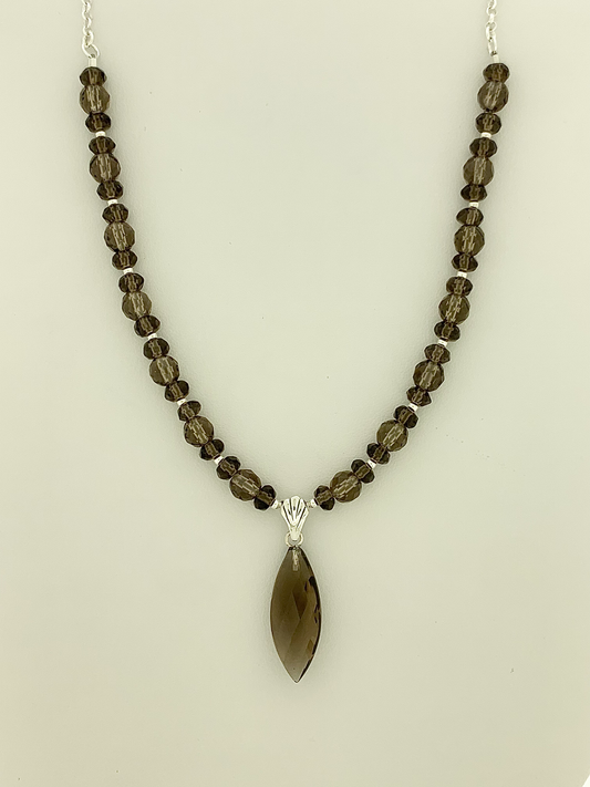 Smoky Quartz Necklace, Faceted