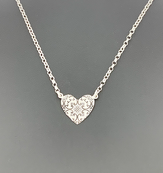 Sterling Silver Necklace, Heart