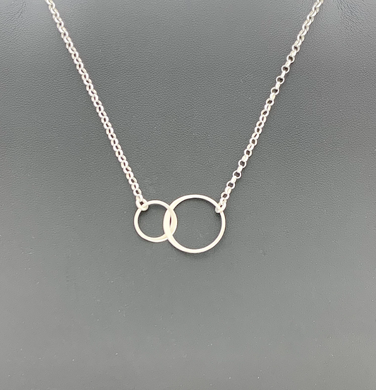 Sterling Silver Necklace, Double Ring