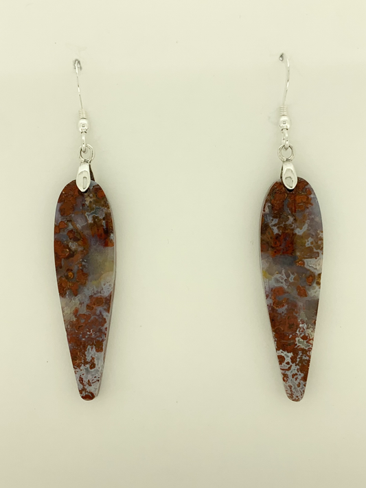 Red Moss Agate Earrings