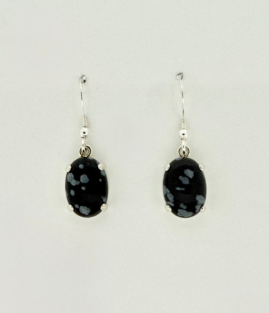 Snowflake Obsidian Earrings