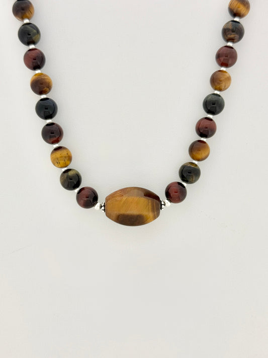 Tigereye Necklace, Tri-color