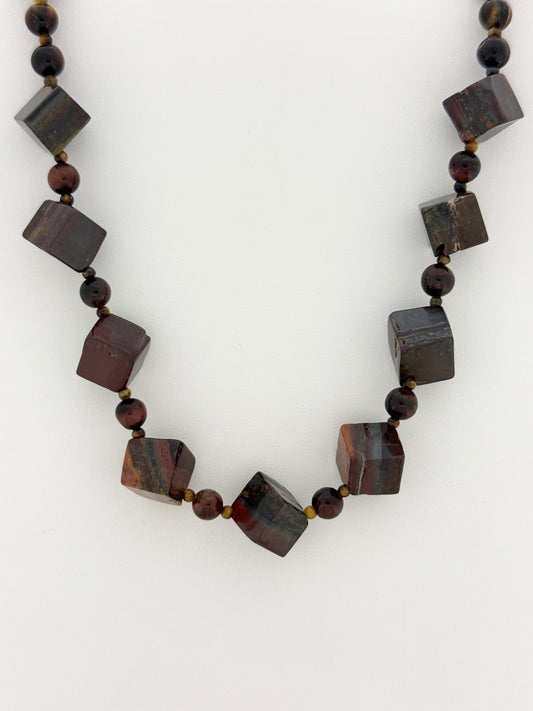 Tiger Iron And Red Jasper Necklace