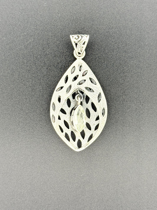 Prasiolite Pendant with Faceted Stone