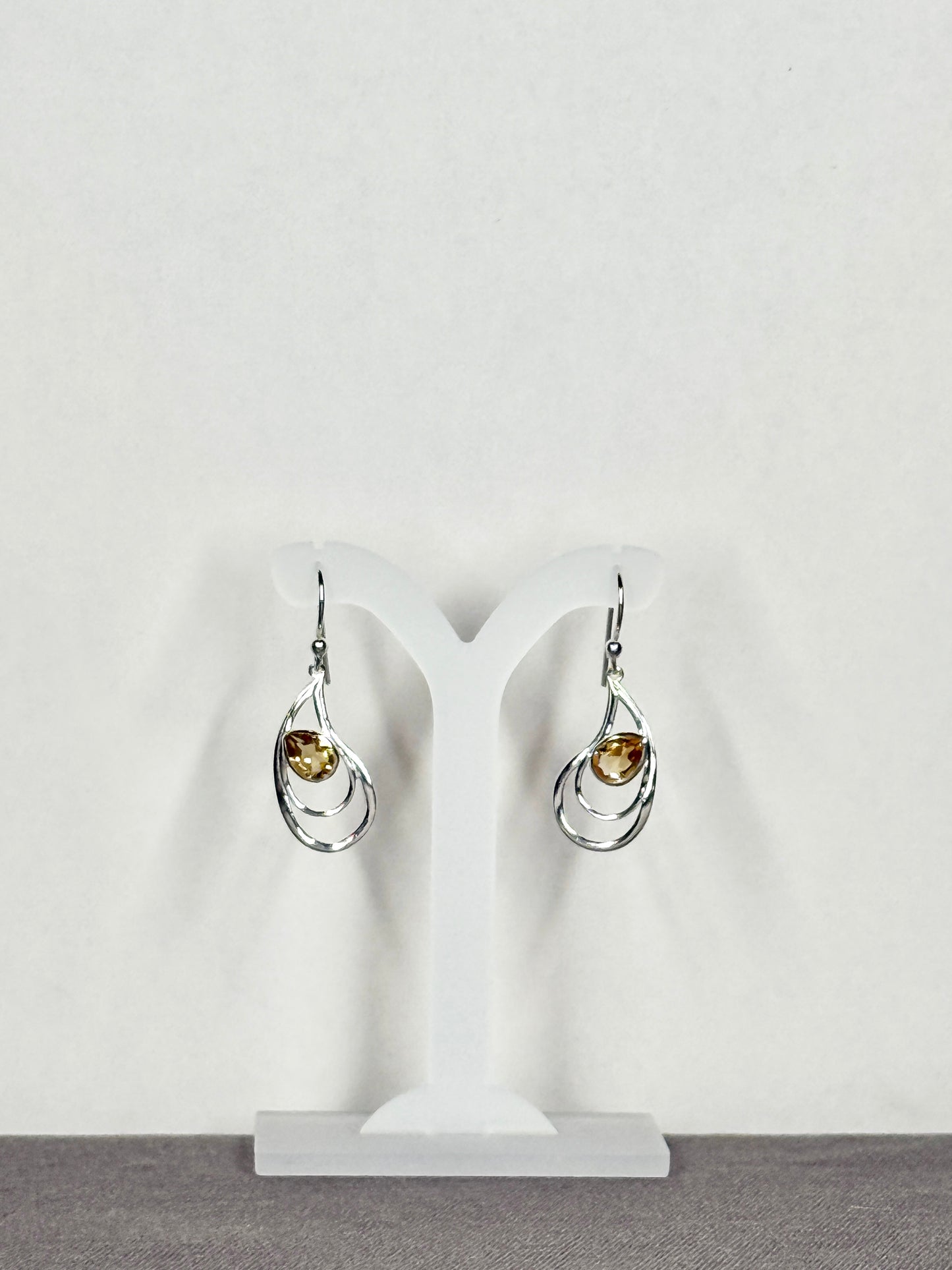 Citrine Earrings with Faceted Stones