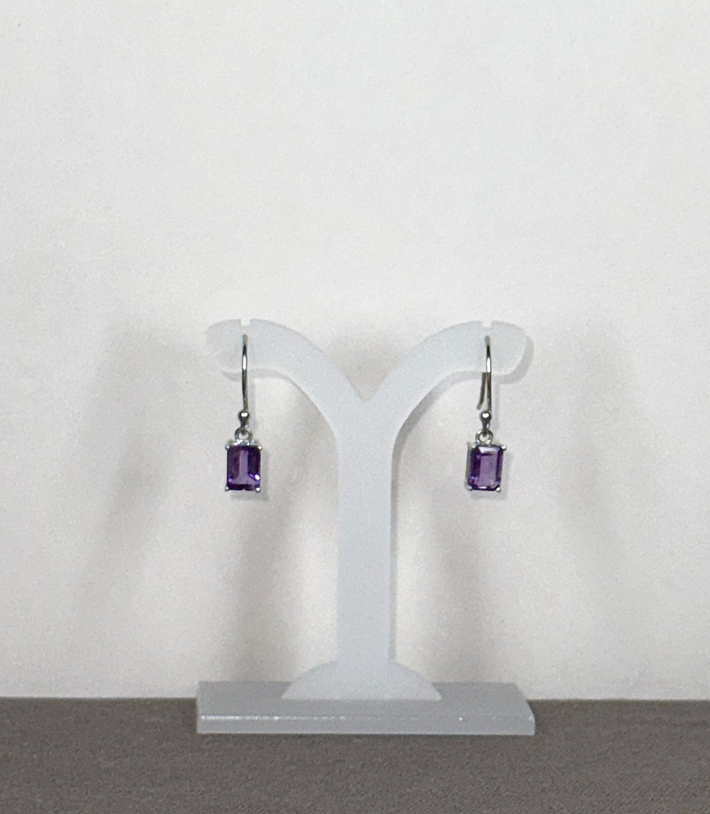 Amethyst Earrings with Faceted Stones