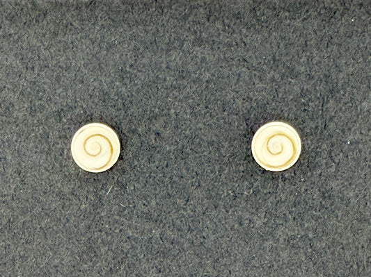 Shell Operculum Earrings, Stud