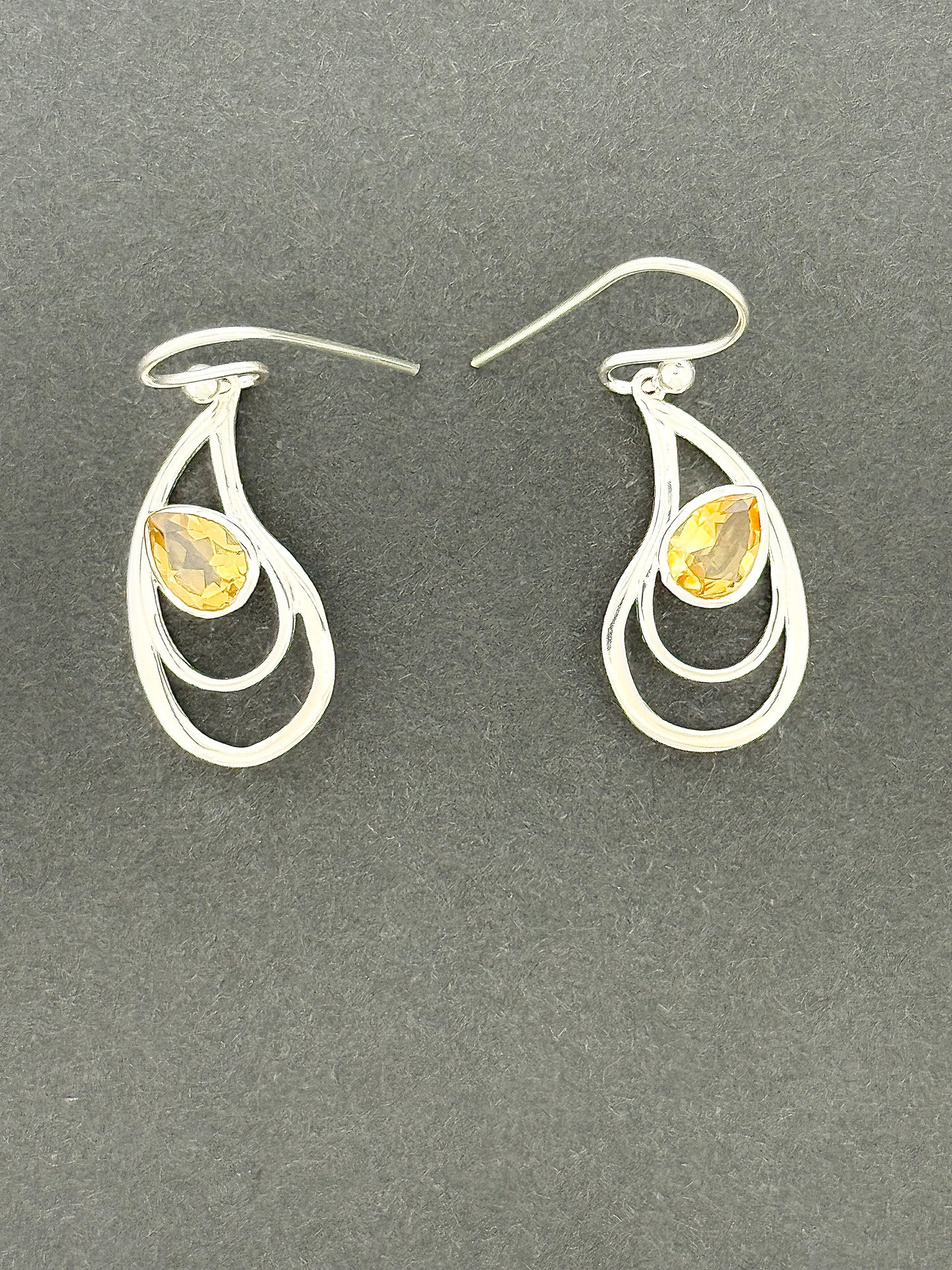 Citrine Earrings with Faceted Stones