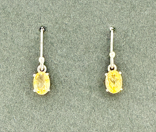 Citrine Earrings with Faceted Stones