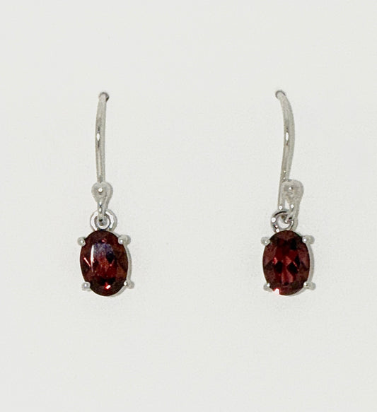 Garnet Earrings with Faceted Stones
