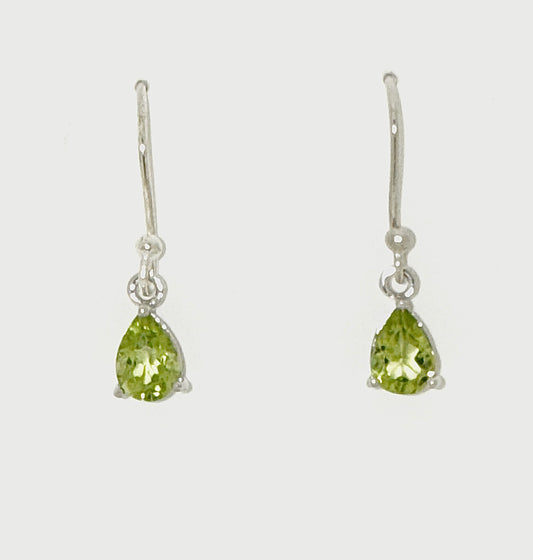 Peridot Earrings with Faceted Stone