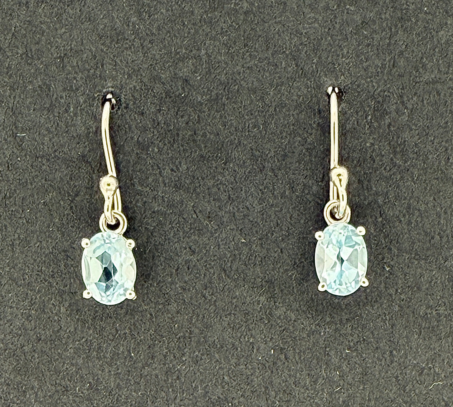 Blue Topaz Earrings with Faceted Stones