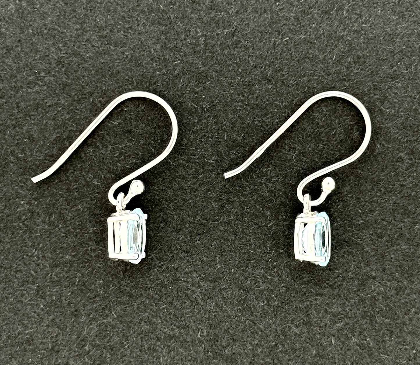 Blue Topaz Earrings with Faceted Stones
