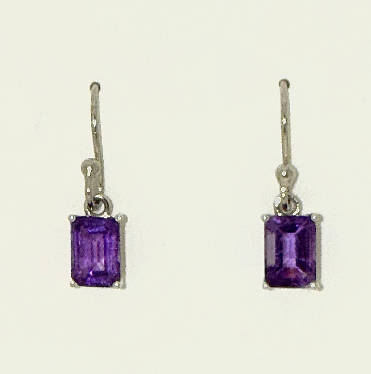 Amethyst Earrings with Faceted Stones