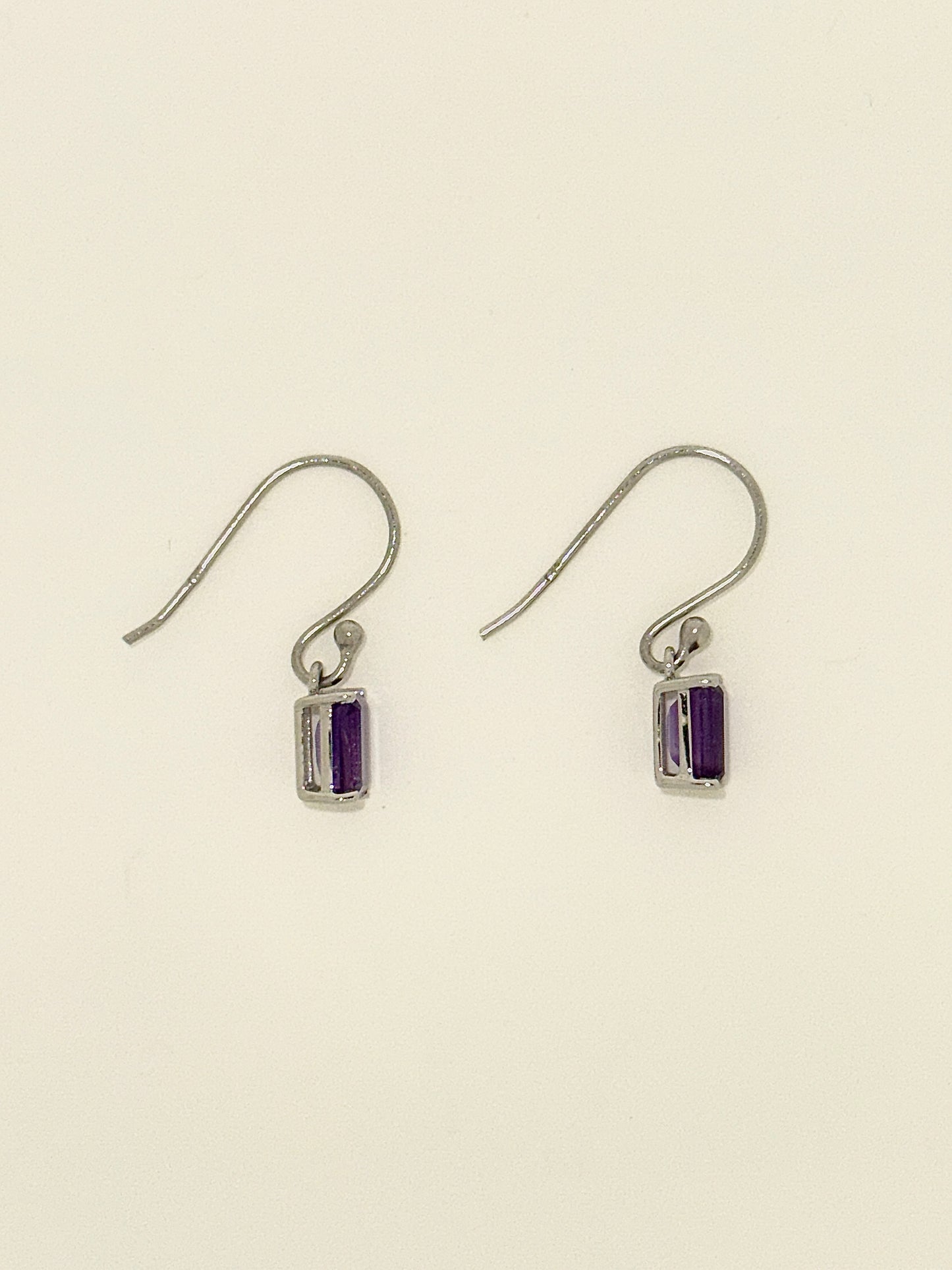 Amethyst Earrings with Faceted Stones