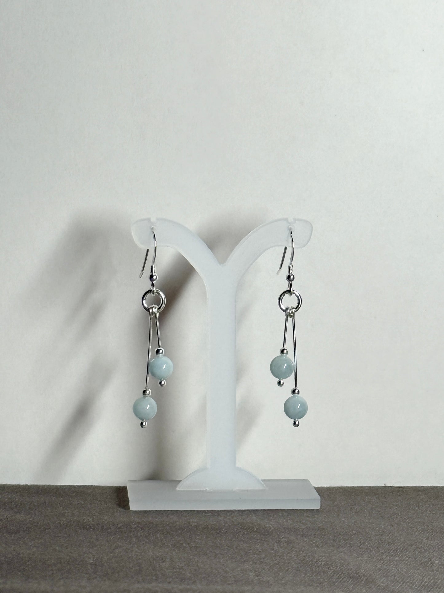 Aquamarine Earrings, Bi-dangle