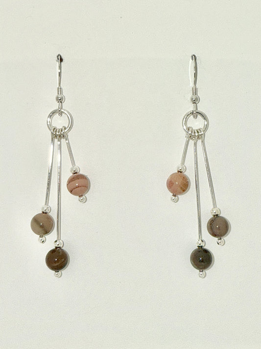 Imperial Jasper Earrings, Tri-dangle