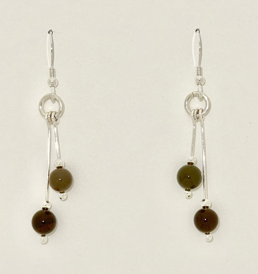 Imperial Jasper Earrings, Bi-dangle