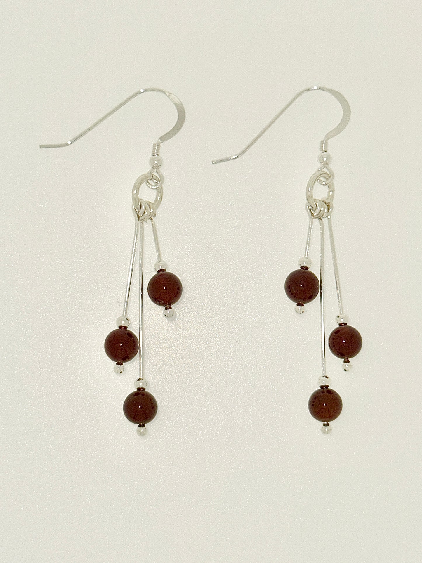 Carnelian Earrings, Tri-dangle