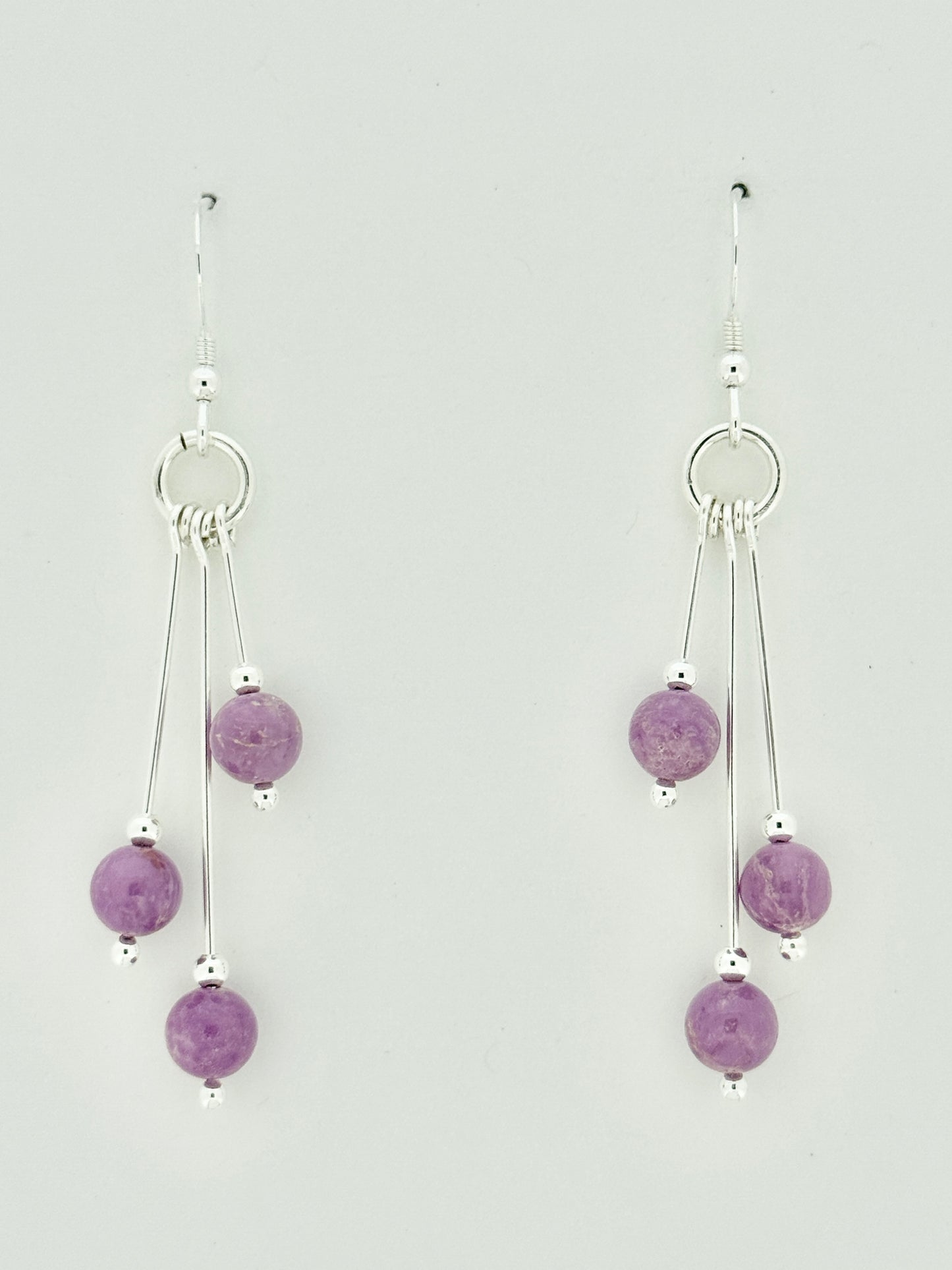 Phosphosiderite Earrings, Tri-dangle