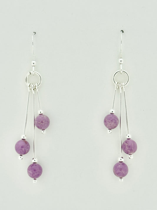 Phosphosiderite Earrings, Tri-dangle