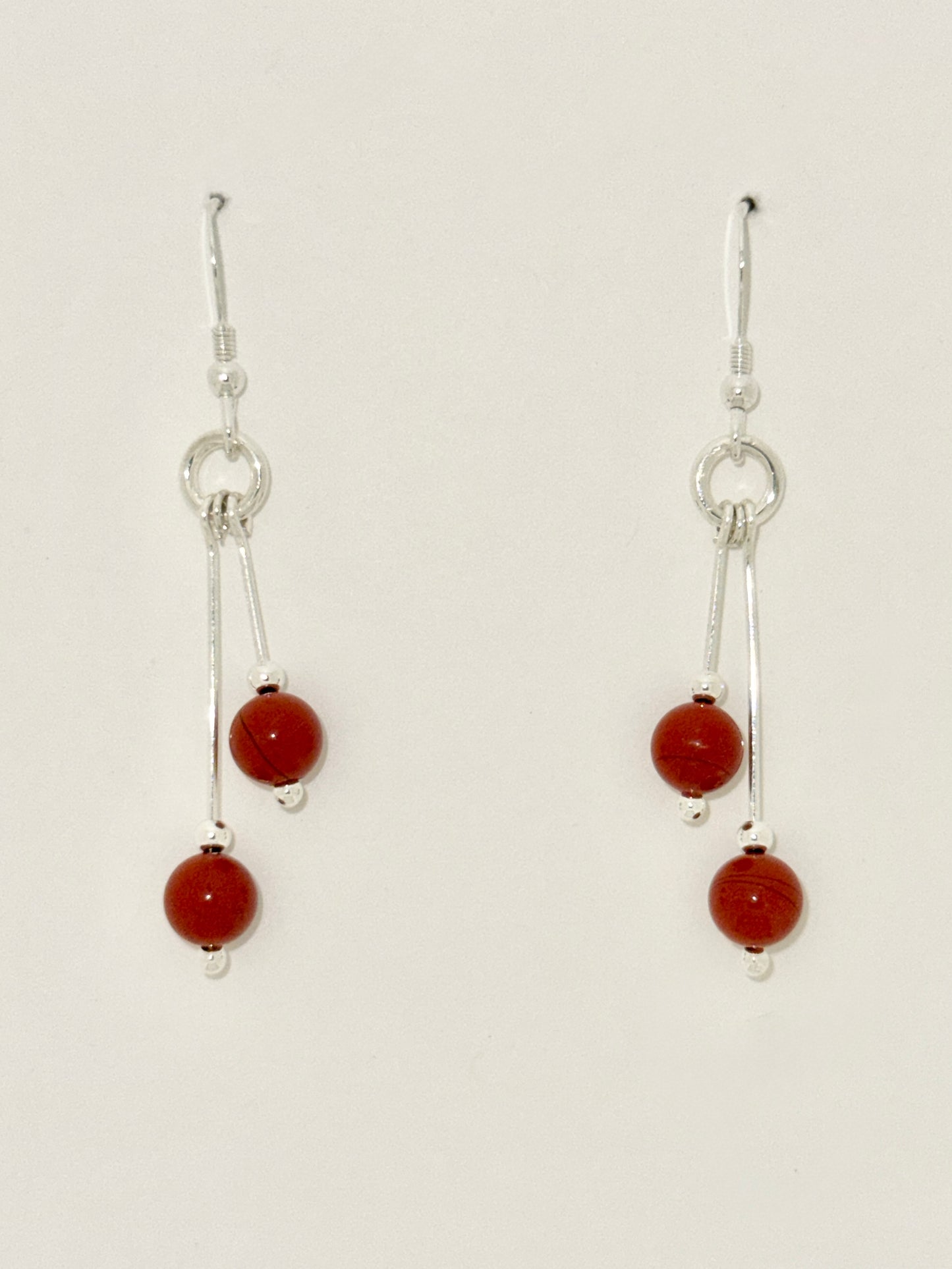 Red River Jasper Earrings, Bi-dangle