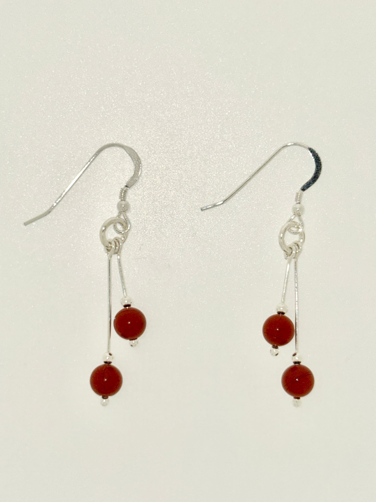 Red River Jasper Earrings, Bi-dangle