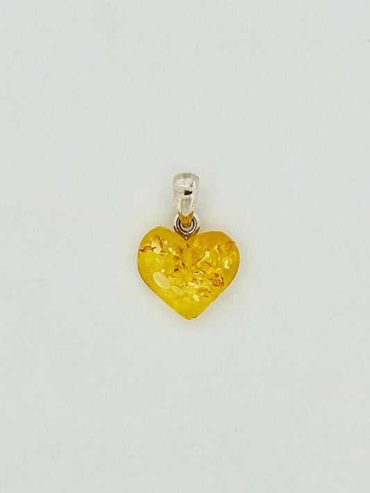 Amber Pendant, Heart